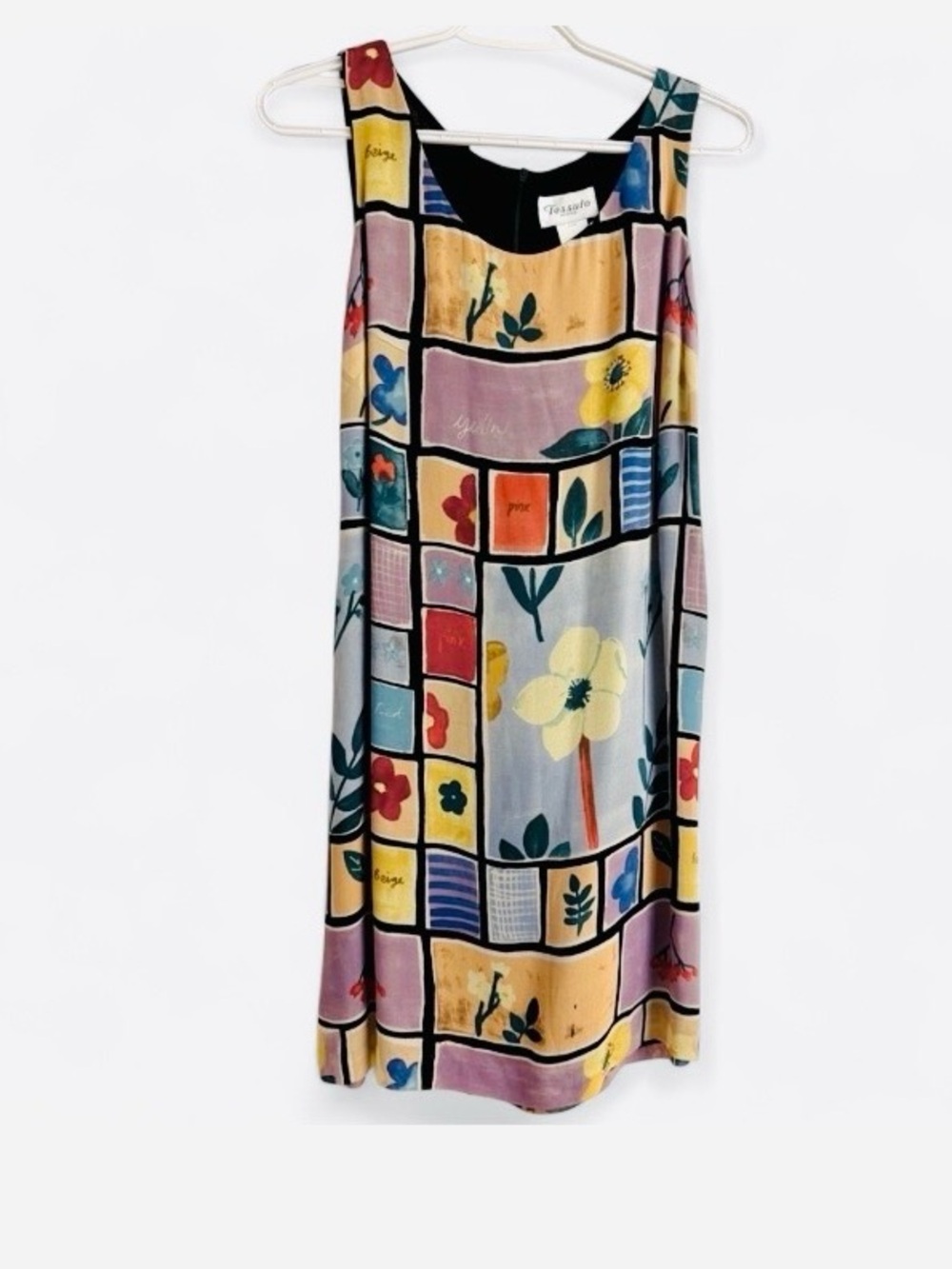 Vintage Tessuto Patchwork Floral Shift Dress Size 6